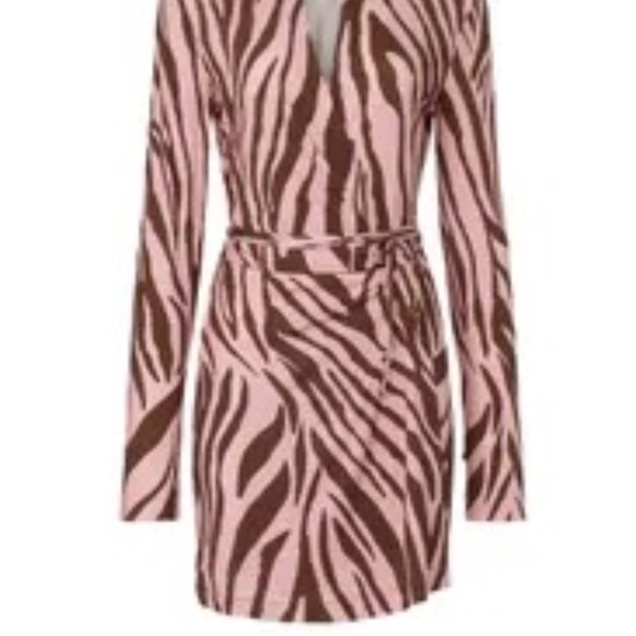 The Andamane Rent the Runway Jane pink brown wrap dress sz L/40 $580 - Picture 5 of 5